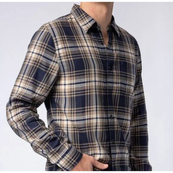 Frame Slim Fit Plaid Shirt Navy Multi LMSH0268 - Picture 11 of 11